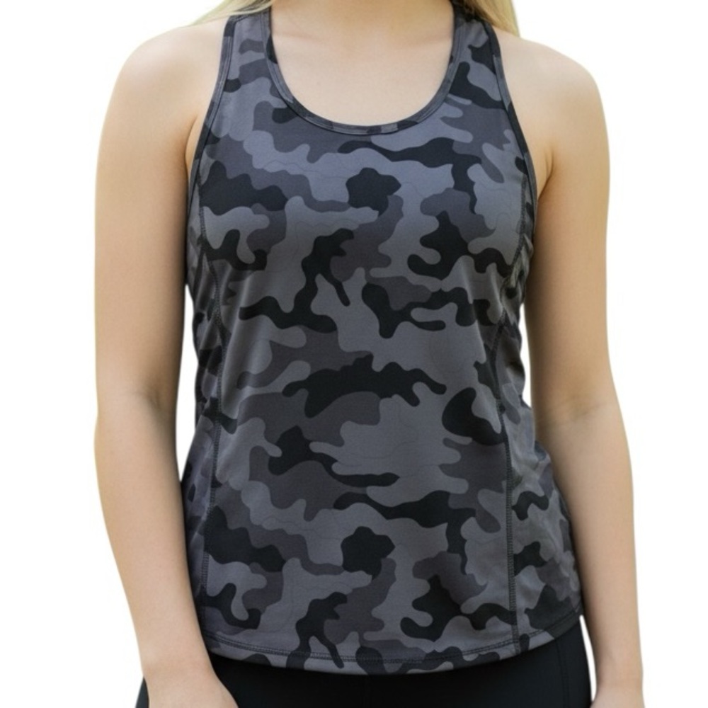 ZELOS Gray Camouflage Tank Top